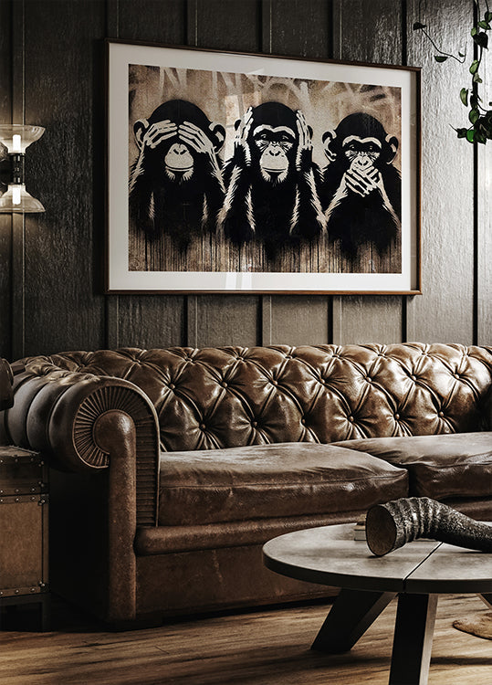 Poster delle tre scimmie sagge