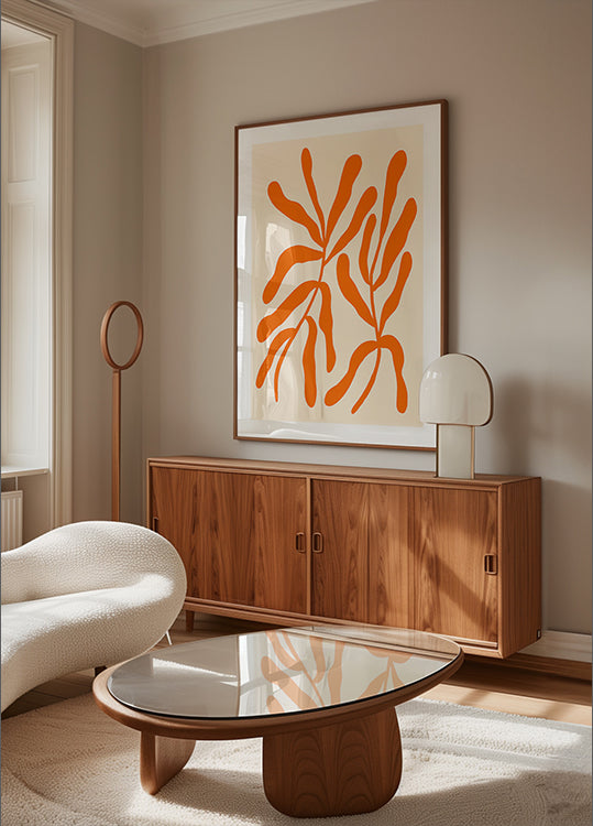 Poster di rami stilizzati arancioni