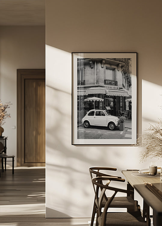 Poster del Café Parigino e della Fiat 500
