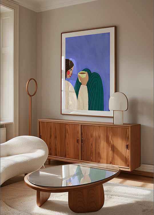 Poster di caffè sorseggiando