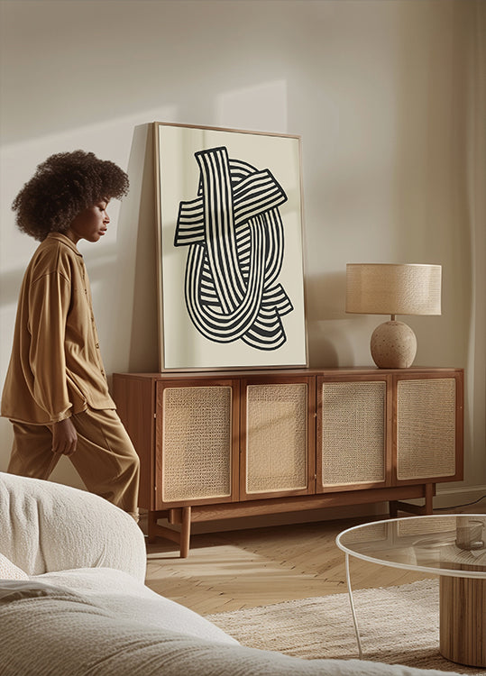 Estratto a strisce nel poster nero