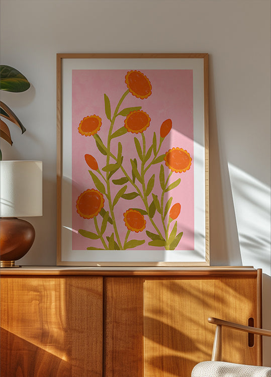 Poster di vivaci fiori d'arancio