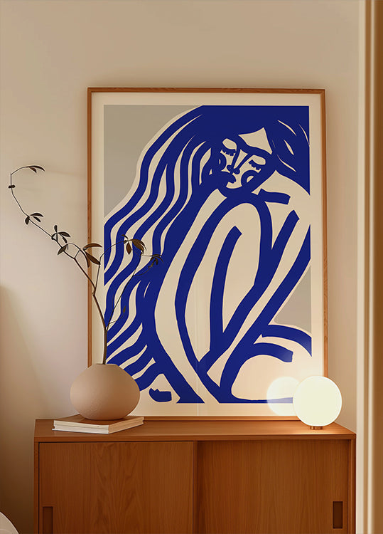 Poster di contorni blu
