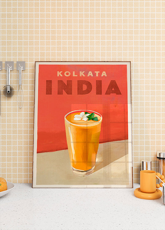 Poster di viaggio Cocktail Calcutta India