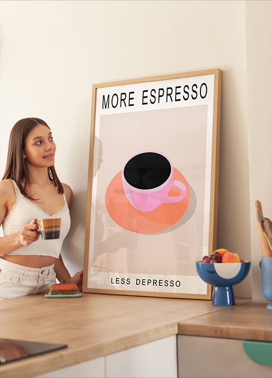 Poster Più espresso, meno depresso