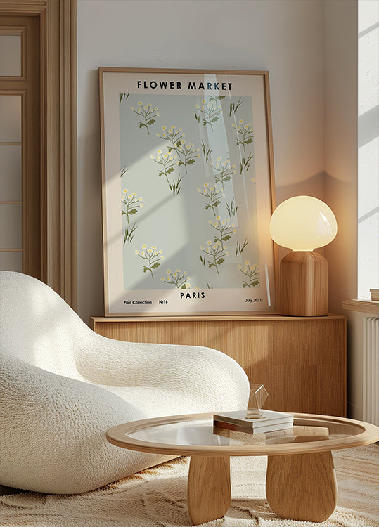 Poster del mercato dei fiori di Parigi