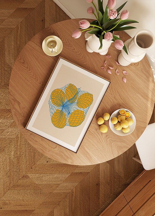 Poster Cinque Limoni In Un Sacchetto Di Rete