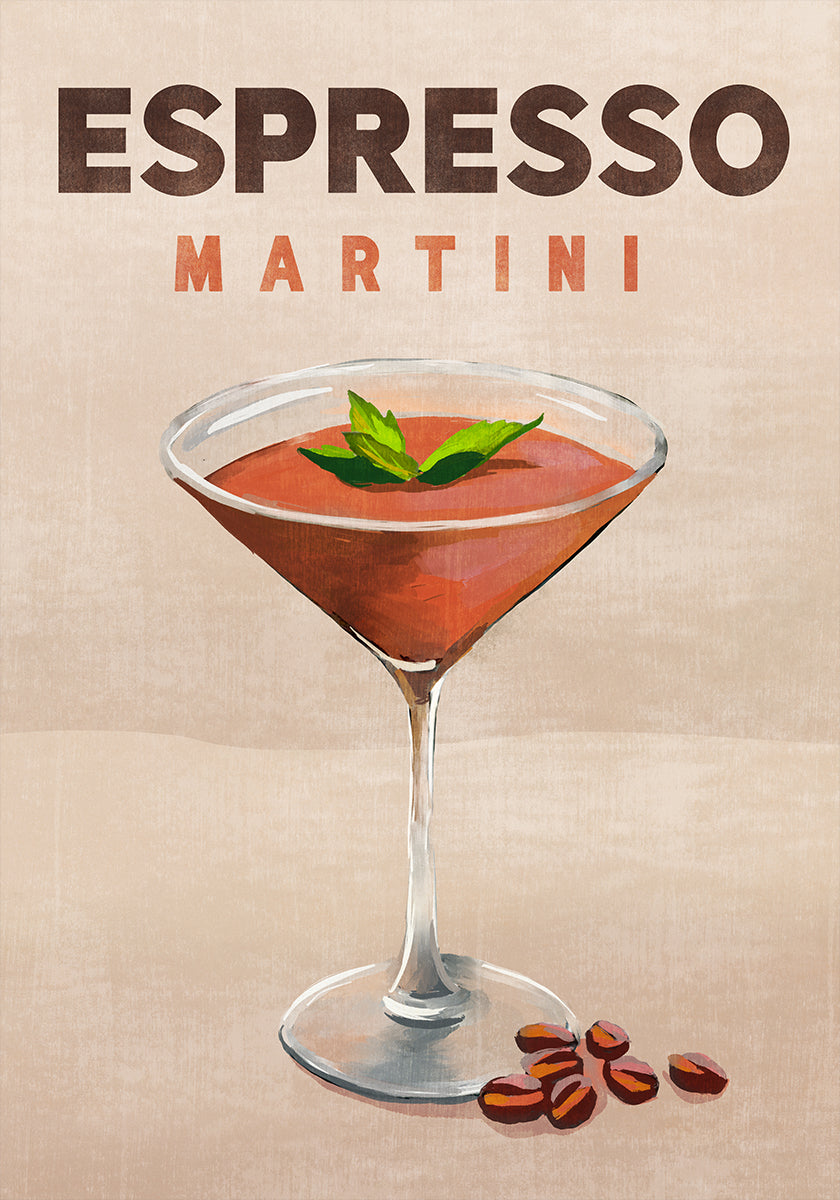 Poster decorativo per cocktail bar espresso Martini