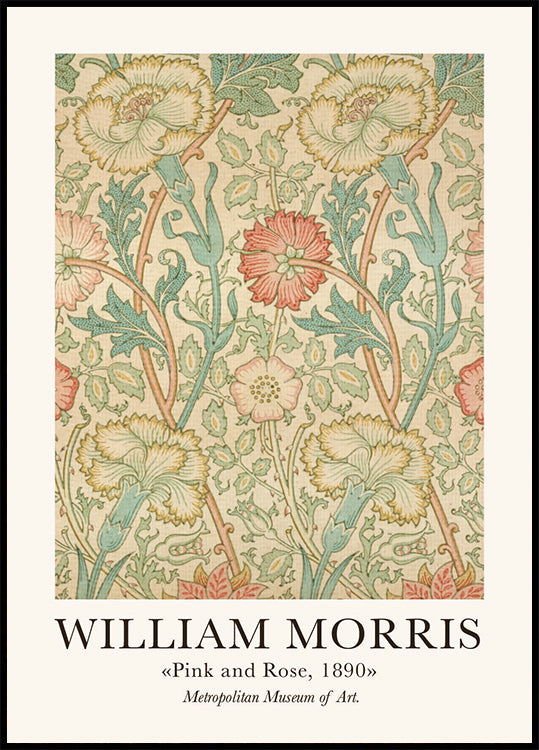 William Morris Pink and Rose Plakat - Posterbox.dk