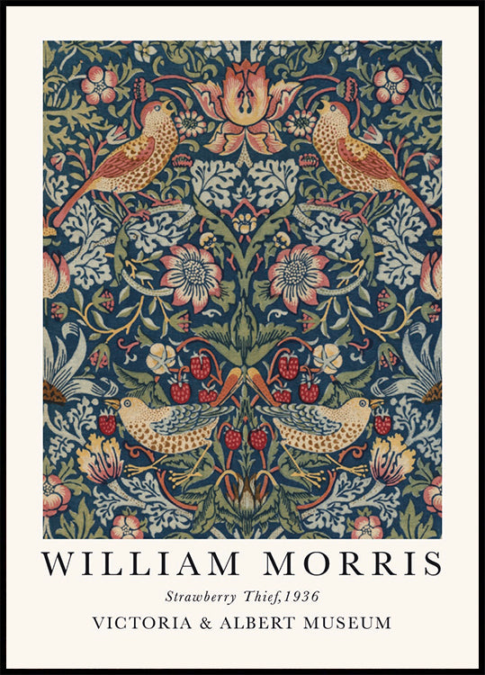 Set Di 2 Adesivi Per Interruttore Singolo | William Morris Strawberry Thief | In Vinile, 84x84 Mm | Decorazione Casa Shabby Chic