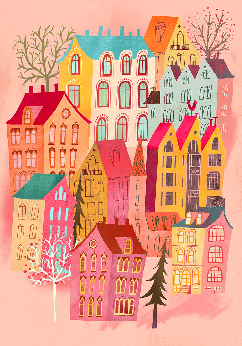 Lovely Pink Village (NEW) - Posterbox