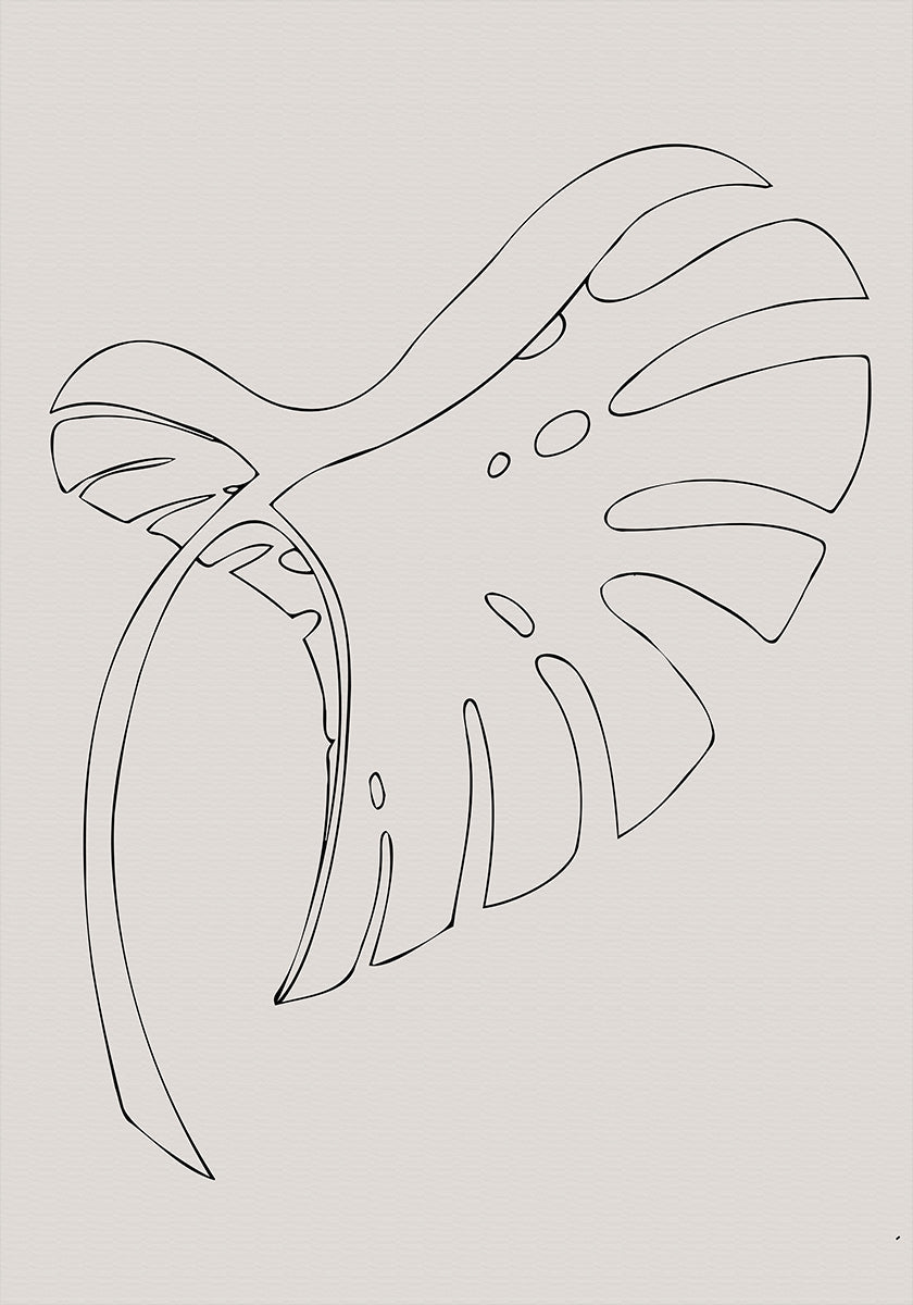 Poster Monstera piegato beige