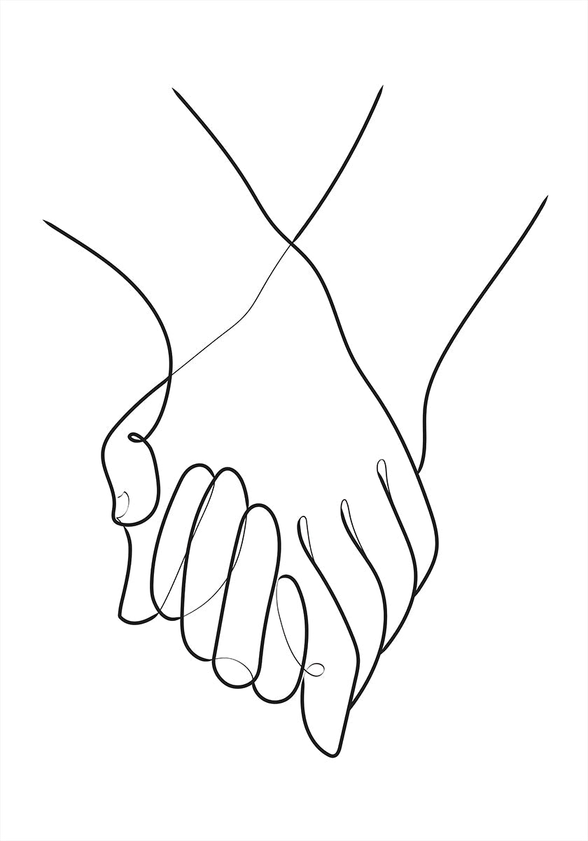 Holding Hands Lines Plakat
