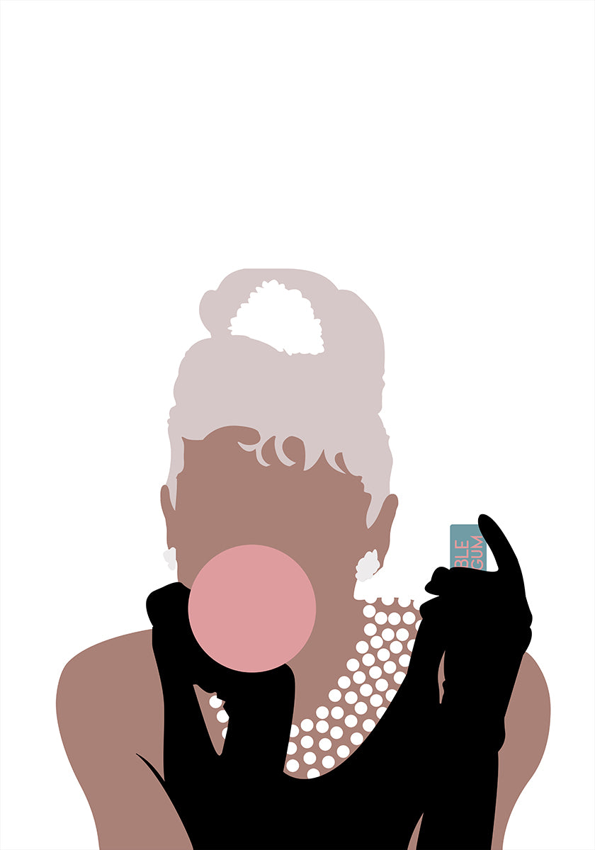 Poster della ragazza di gomma da masticare