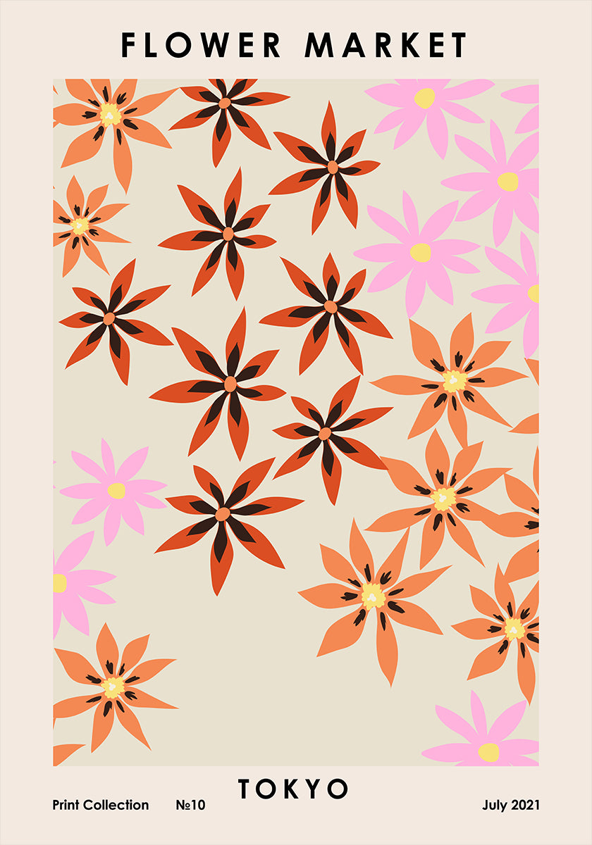 Poster del mercato dei fiori di Tokyo
