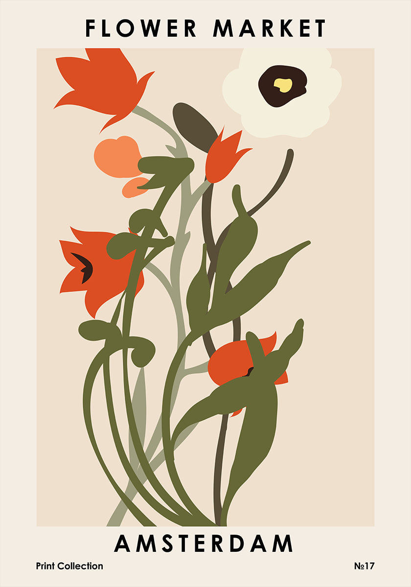Poster del mercato dei fiori di Amsterdam