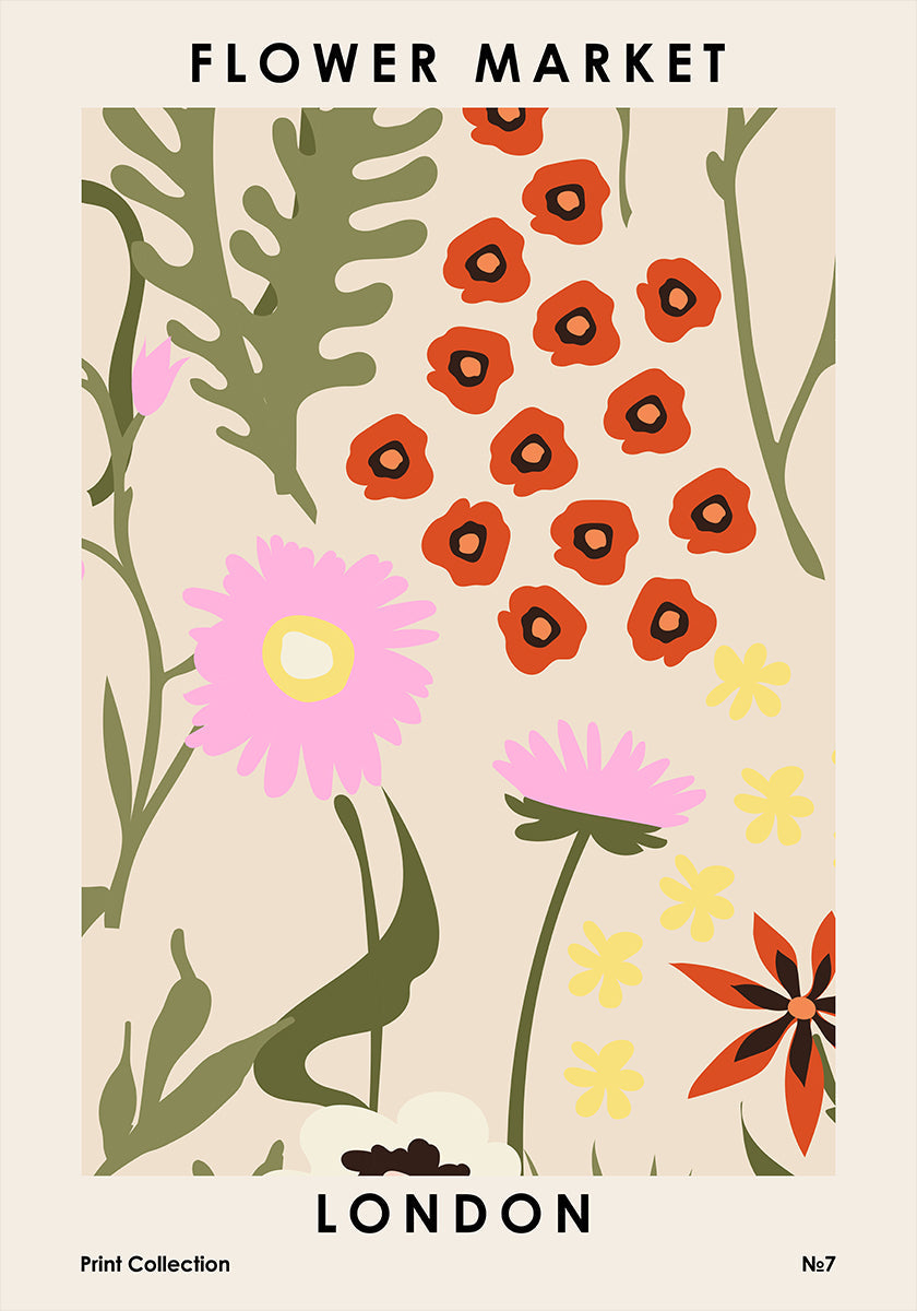 Poster del mercato dei fiori di Londra