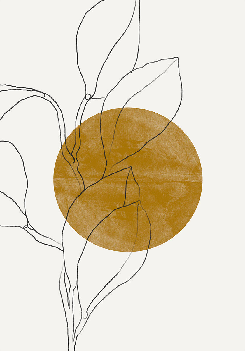 Poster di armonia di foglie di linea