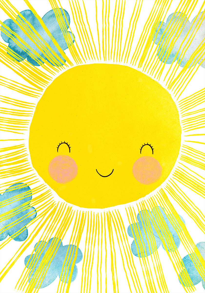 Poster di felicità con sorriso soleggiato