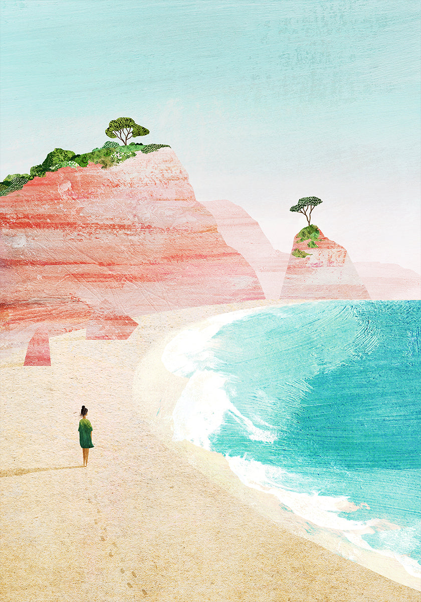 Poster della ragazza sulla spiaggia iv