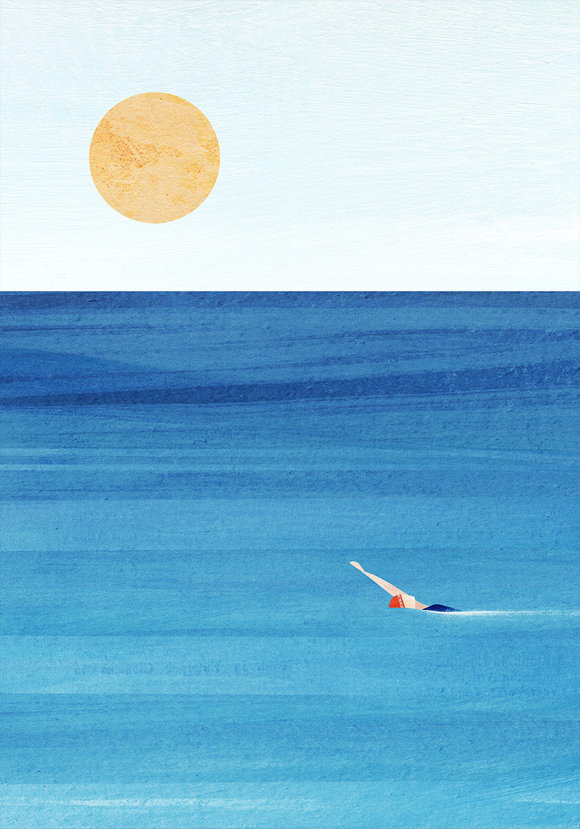 Poster di nuoto in mare