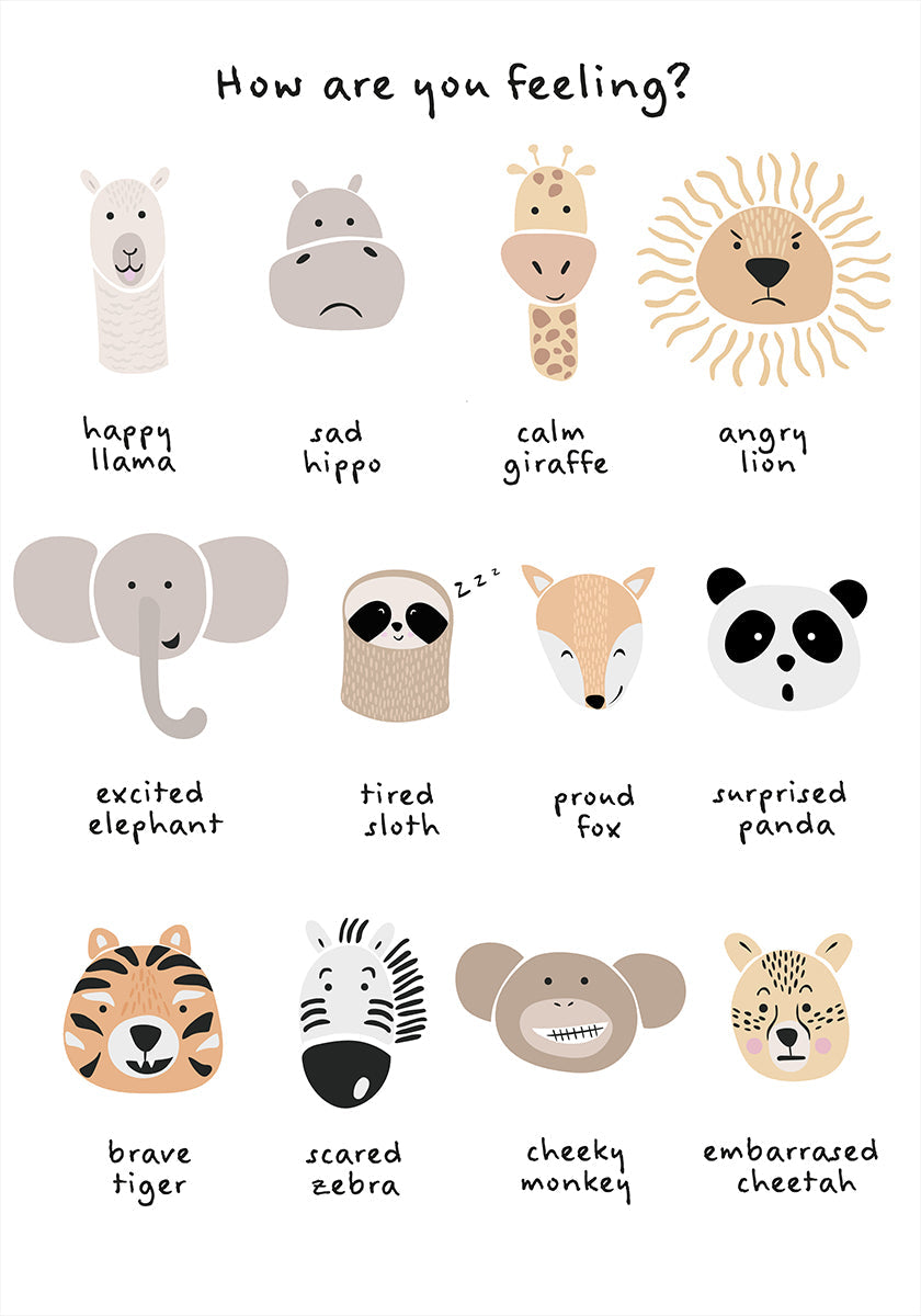 Stampa di emozioni meditative calmanti per bambini 1 poster