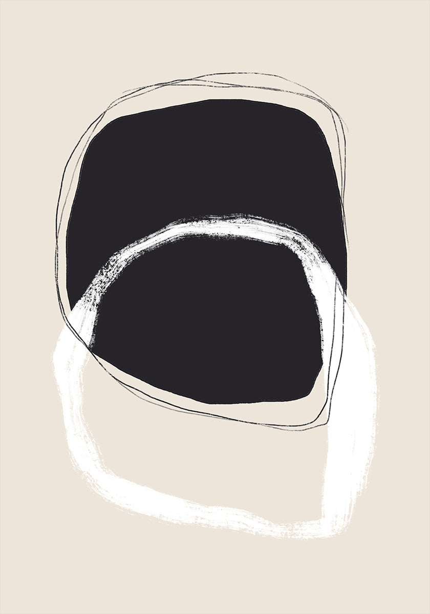 Forme in bianco e nero con linee fluide