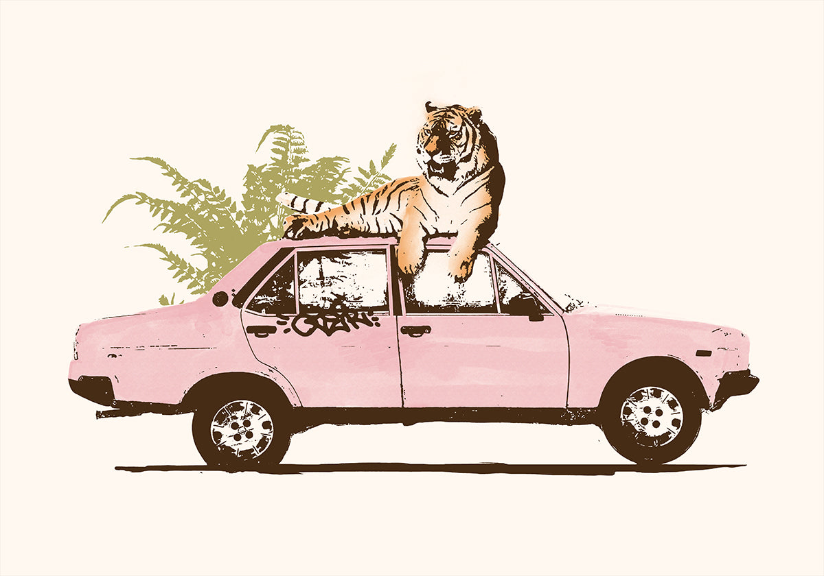Tigre sull'auto