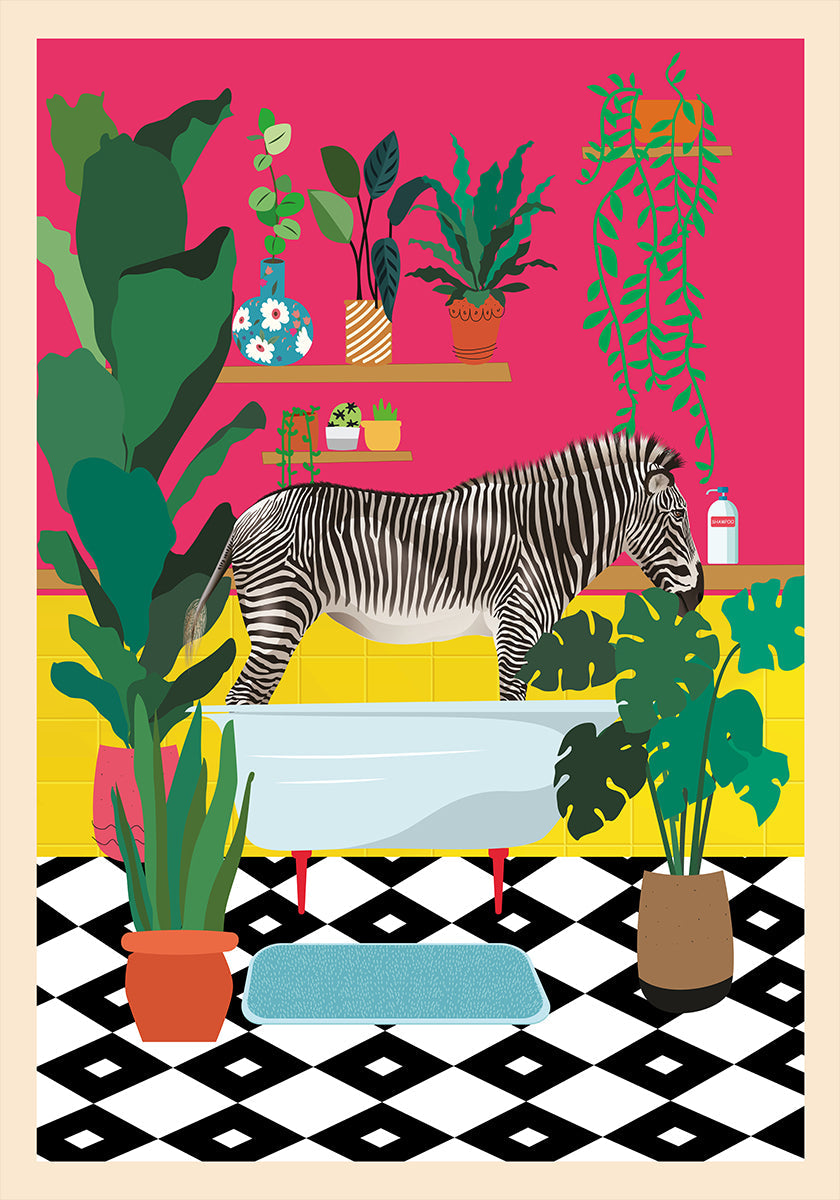 L'ora del bagno alla zebra