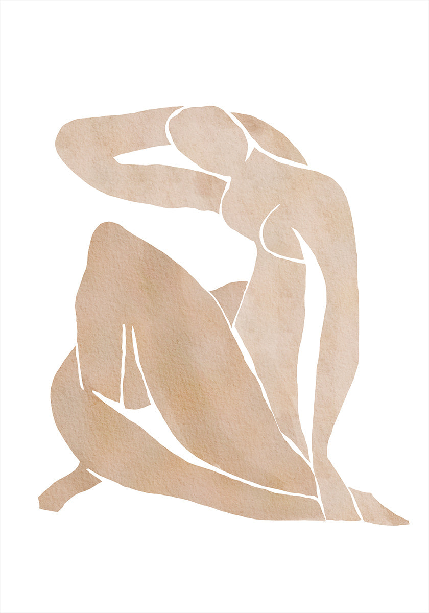 Poster di arte astratta di forma femminile