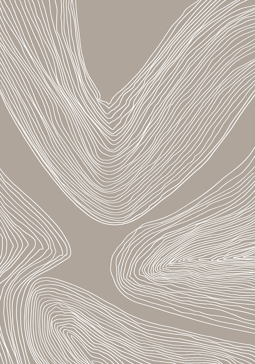 Poster artistico con linee di contorni fluidi
