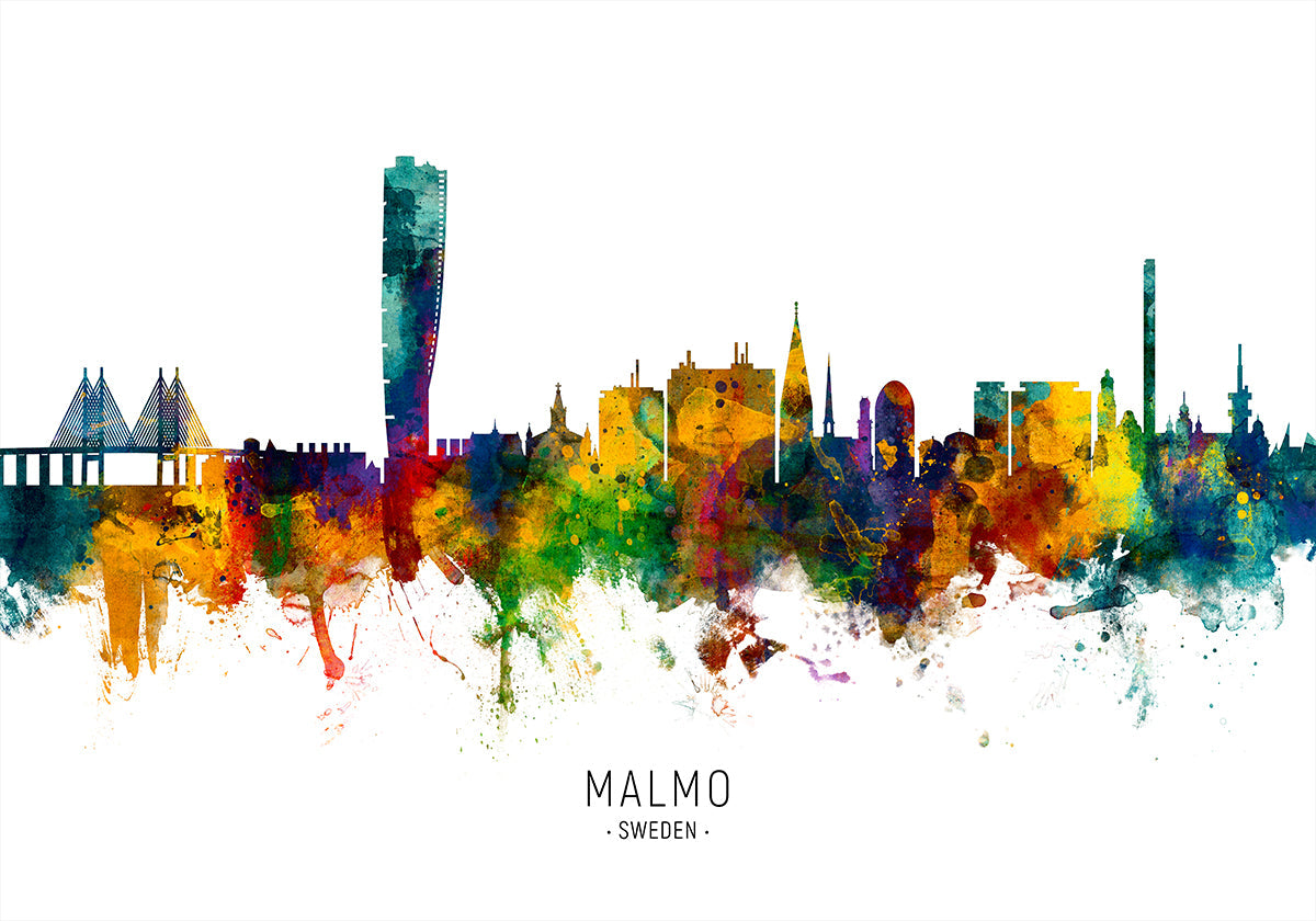 Poster dello skyline di Malmö Svezia