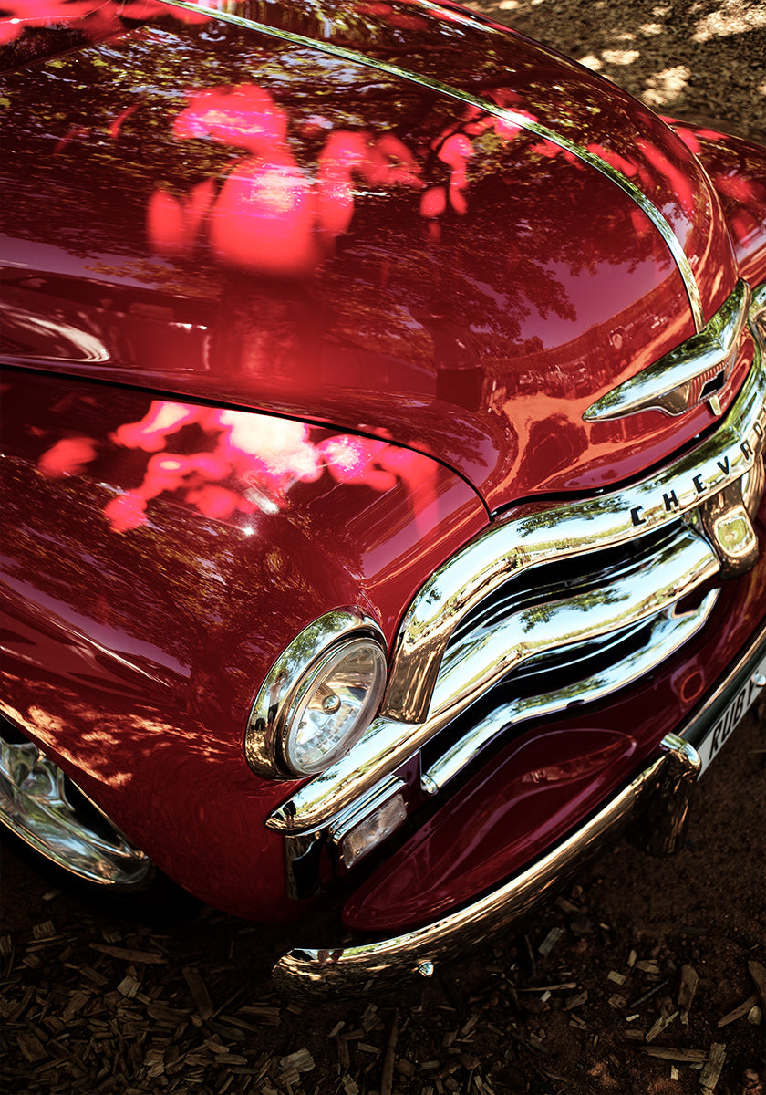 Poster di lucentezza classica cremisi