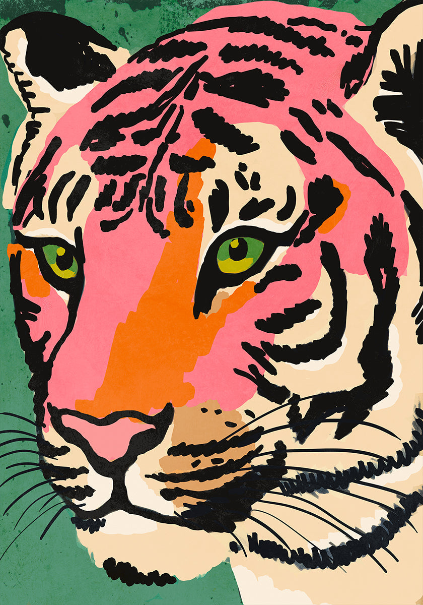 Poster con lo sguardo vibrante della tigre