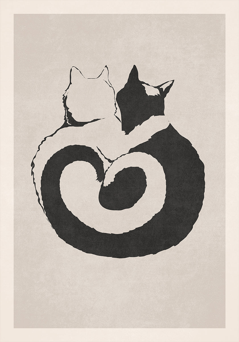 Poster felino Yin Yang