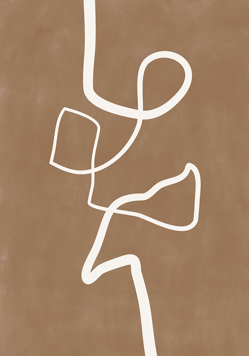 Poster con grafica a linea singola bianca