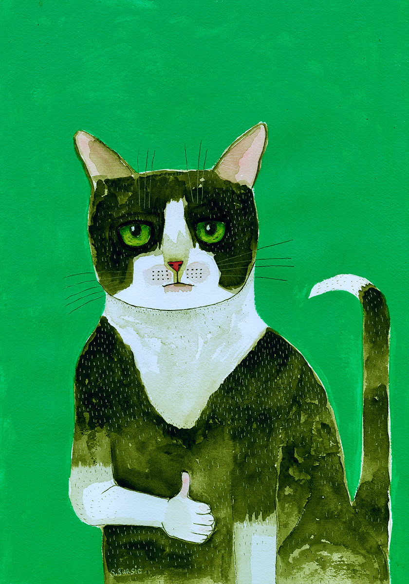 Gatto da smoking pollice in su