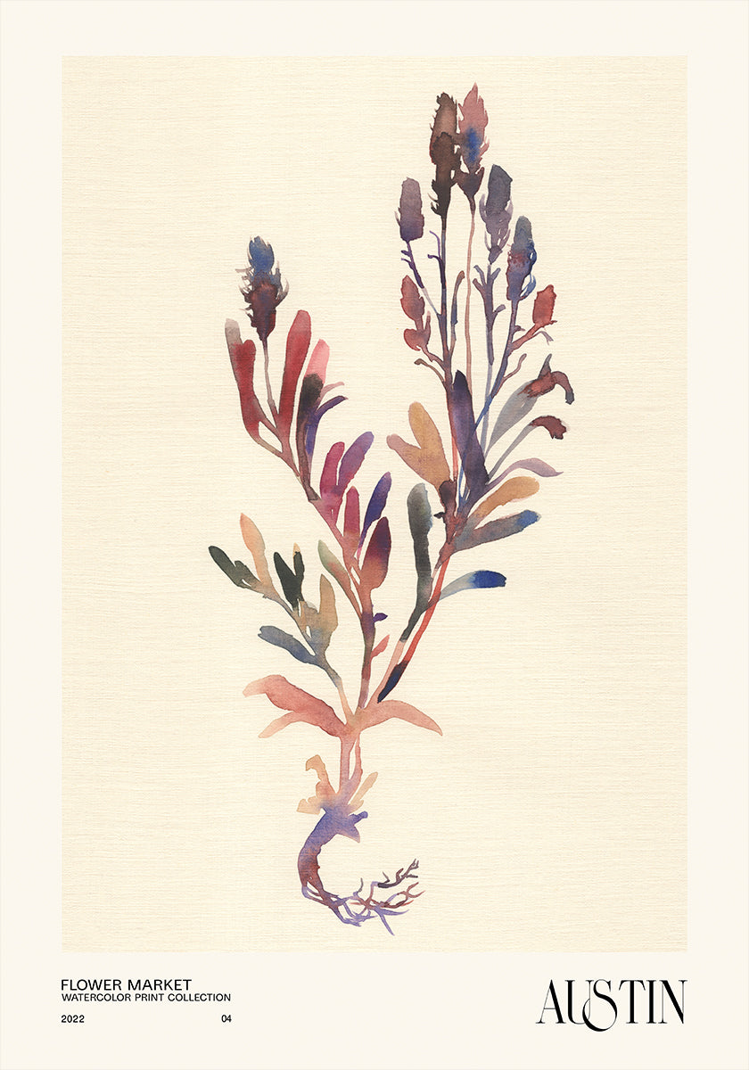 Collezione di stampe ad acquerello. Mercato dei fiori - Austin