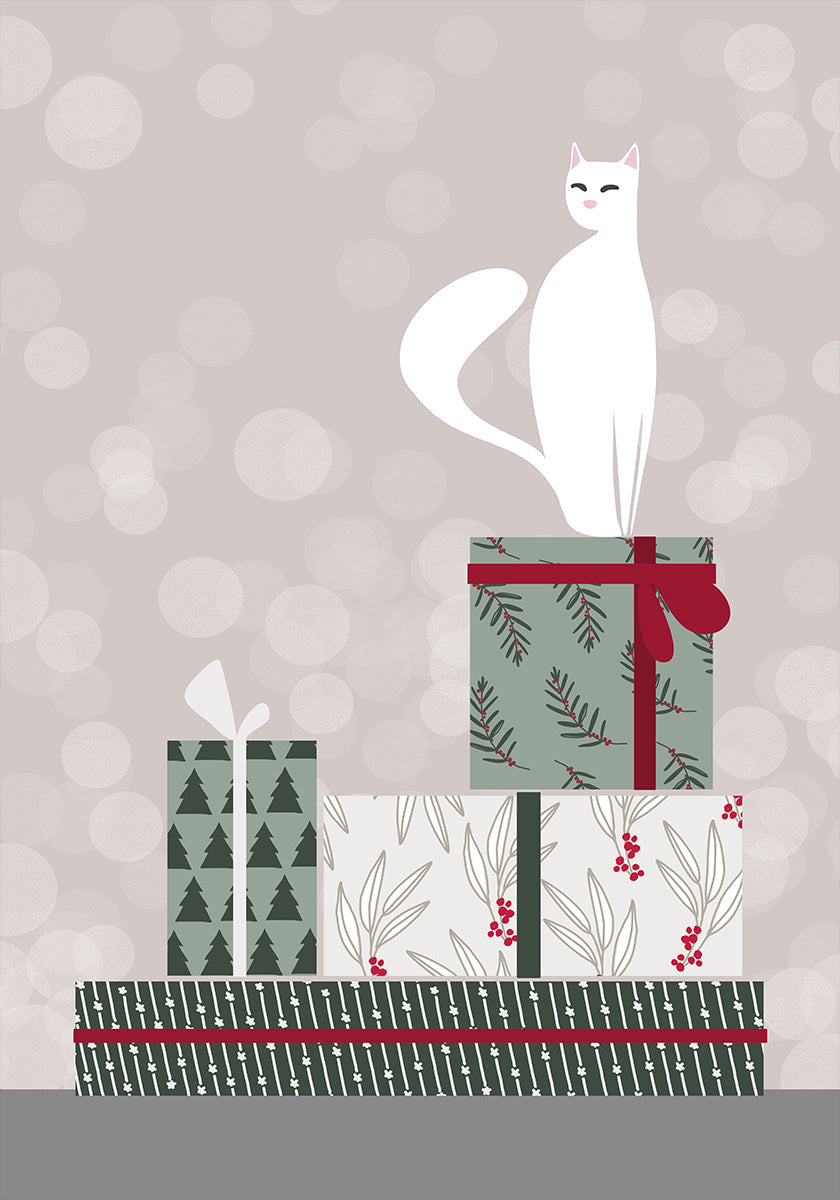 Retro cat and gifts Plakat