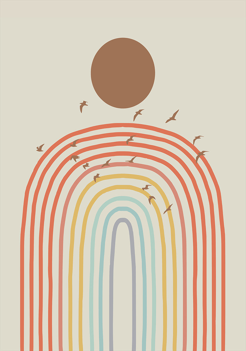 Arcobaleno stilizzato con colori pastello a strati (NUOVO)