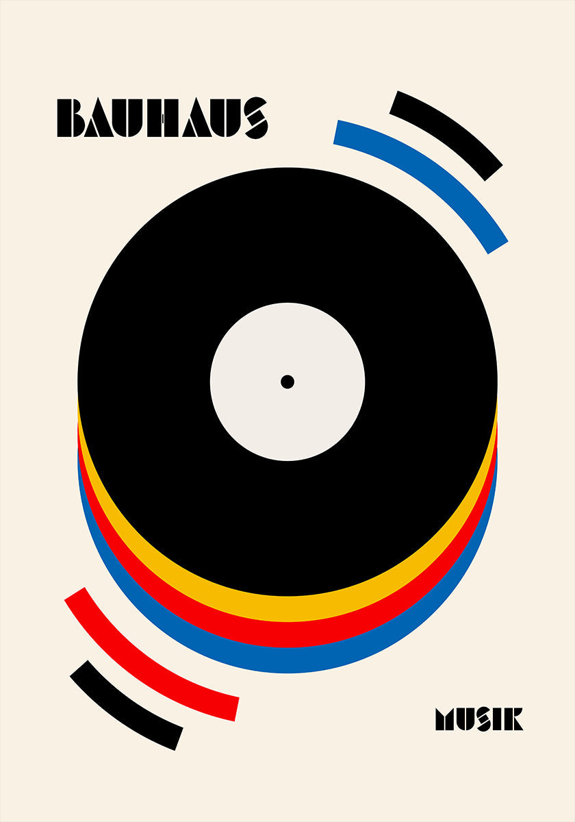 Poster di illustrazioni retrò di musica Bauhaus