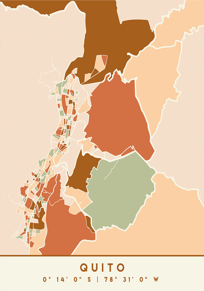 Poster Black Maps Earth Tones 70