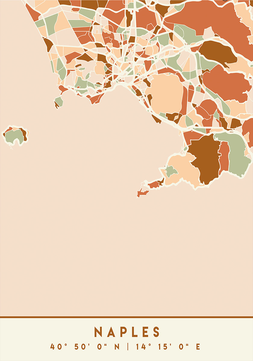 Poster Black Maps Earth Tones 58