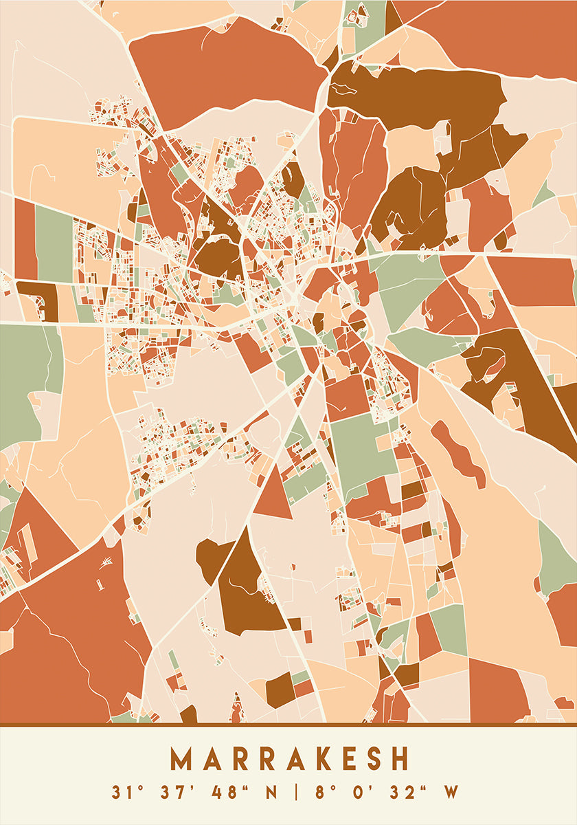 Poster Black Maps Earth Tones 47