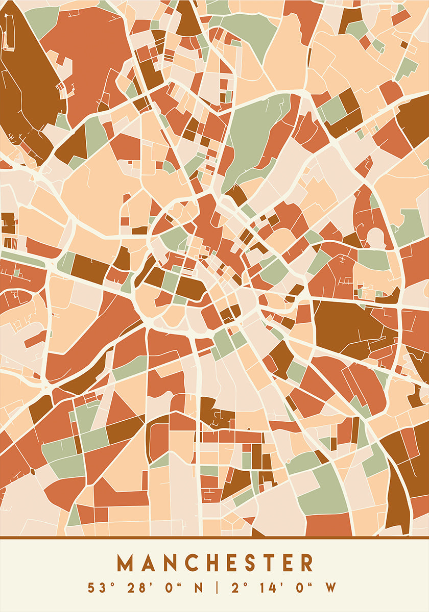 Poster Black Maps Earth Tones 45