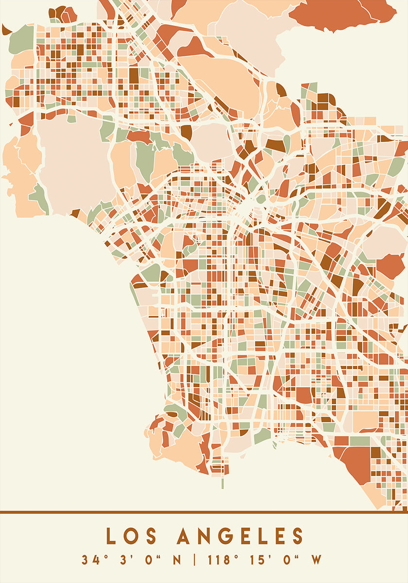 Poster Black Maps Earth Tones 42