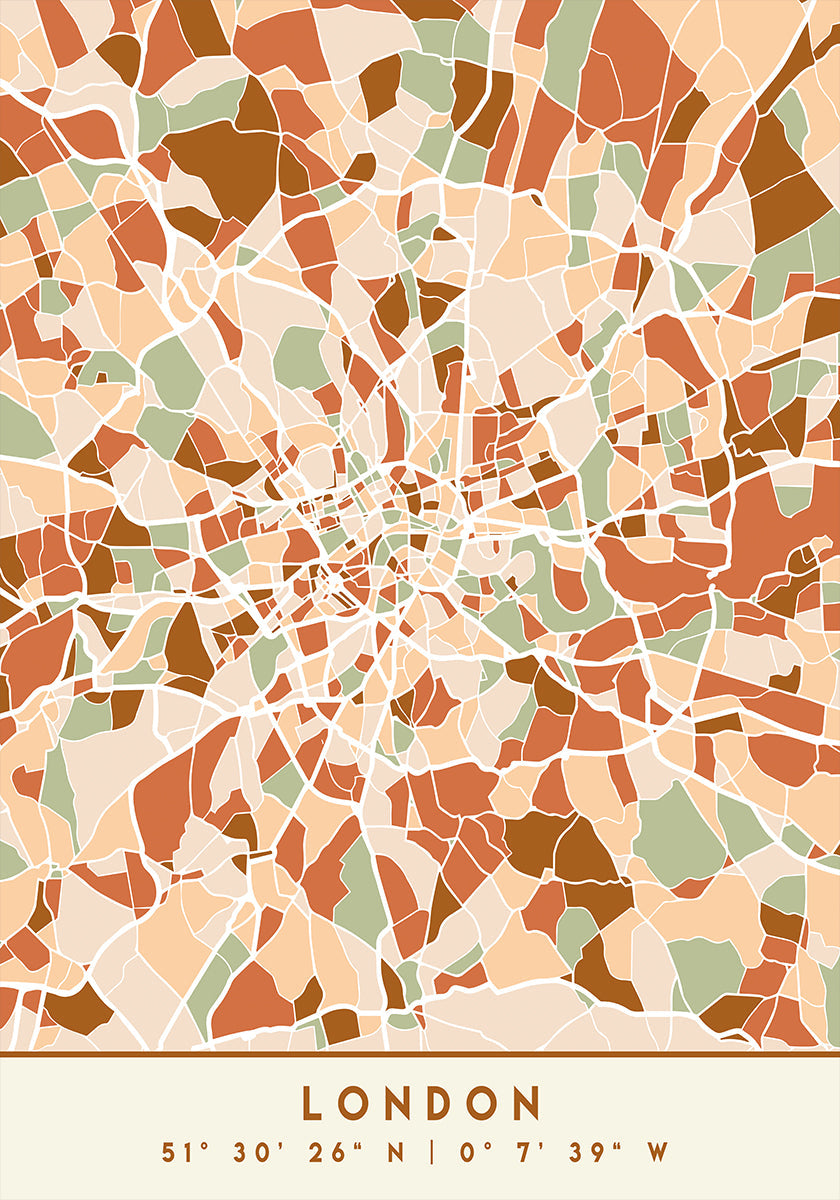 Poster Black Maps Earth Tones 41