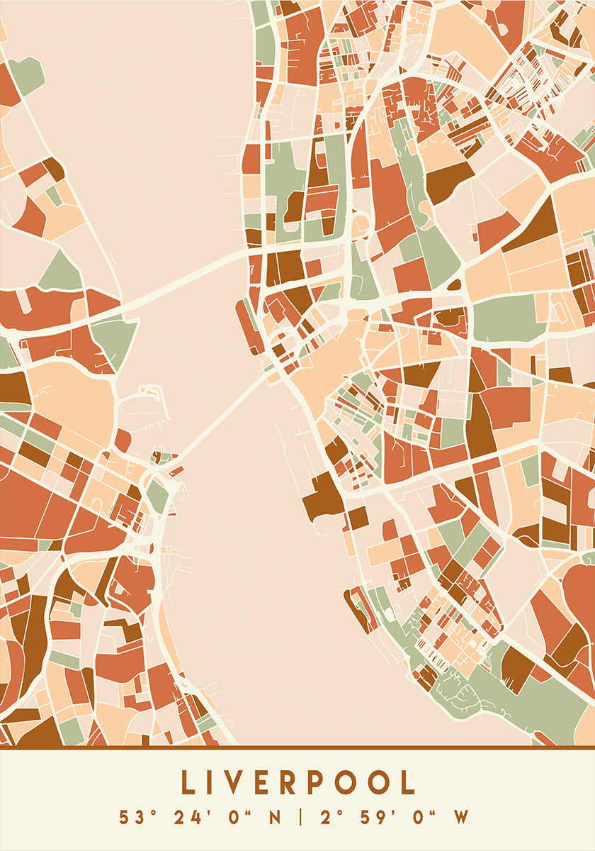 Poster Black Maps Earth Tones 40