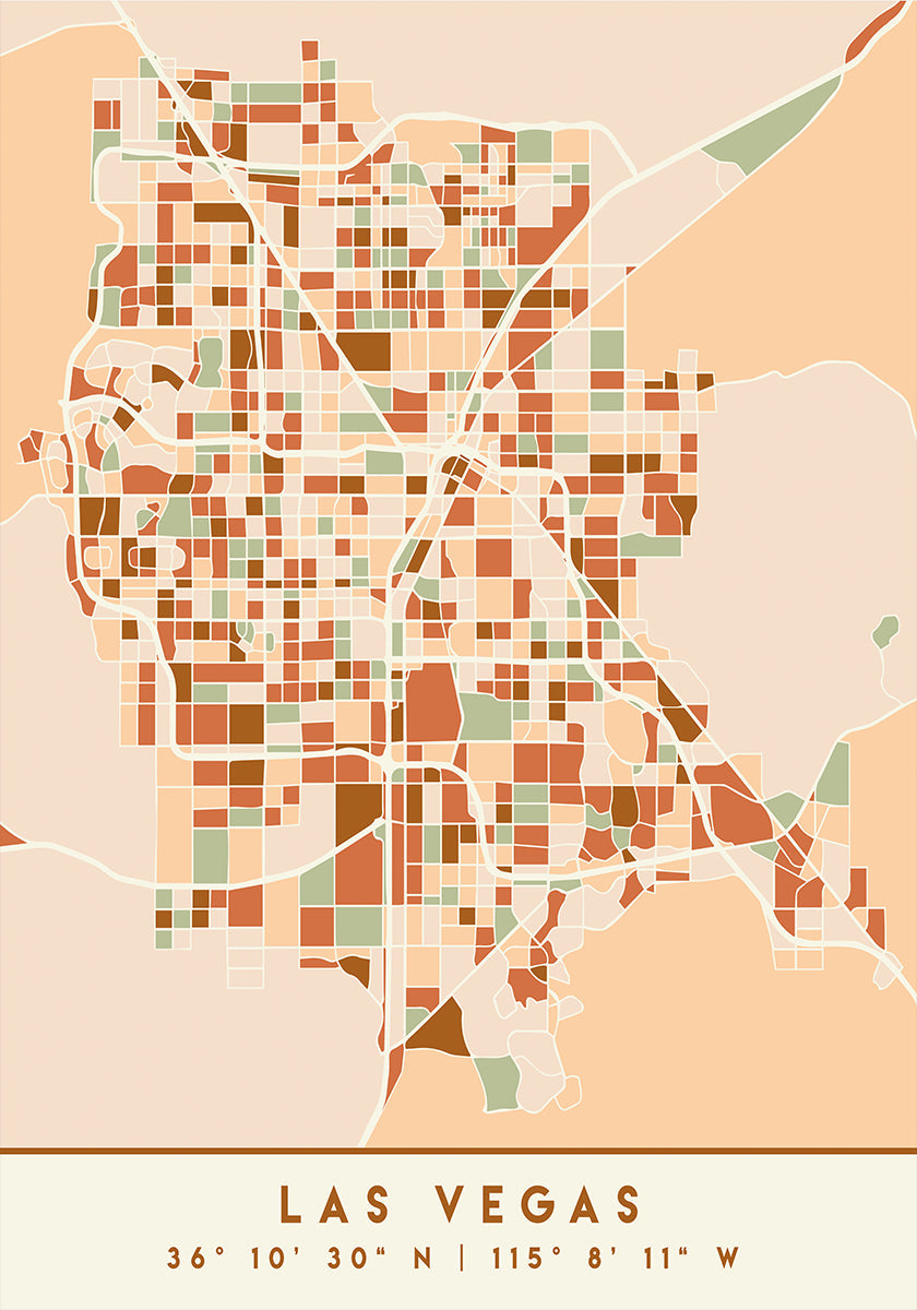 Poster Black Maps Earth Tones 38