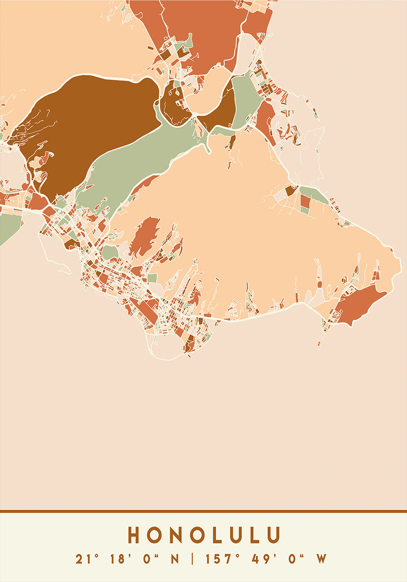 Poster Black Maps Earth Tones 33